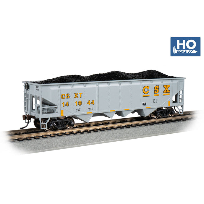 Bachmann HO 40' Quad Hopper CSX/gry&yel