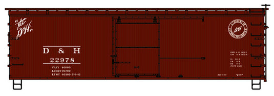 Accurail 1808 HO Scale Delaware & Hudson 36' Double Sheath Wood Boxcar