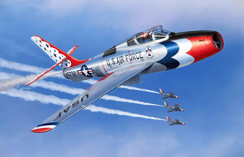 Load image into Gallery viewer, Revell 1:48 F84F Republic Thunderstreak Thunderbirds US Airforce Model Kit
