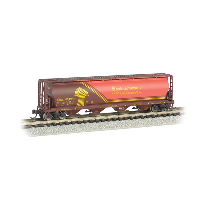 Bachmann N 4-Bay Cyl.Hopper Saskatchewan/Wheat Herald