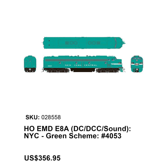 Rapido HO Scale New York Central Jade E8a DC Non Sound