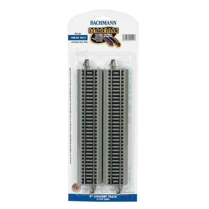 Bachmann HO EZ Track NS 9'' Straight Track 4 Pack