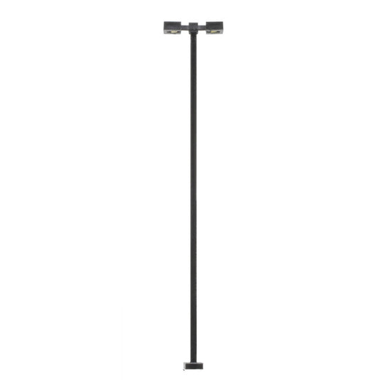 Atlas HO Scale Double Arm Square Light Black 30ft Cool White LED (3-pack)