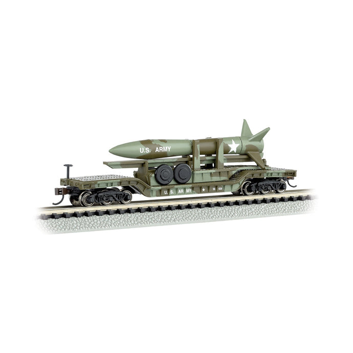 Bachmann N 52' Dep.Ctr.Flatcar w/Missile/olive drab