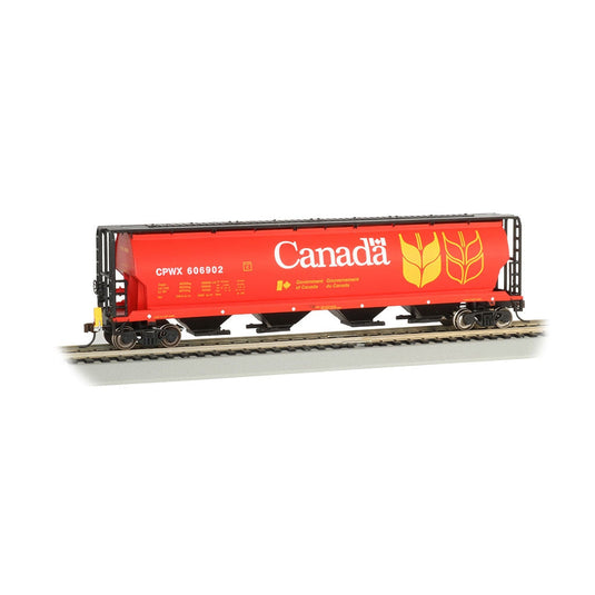 Bachmann HO 4-Bay Cyl.Hopper Canada Grain/red