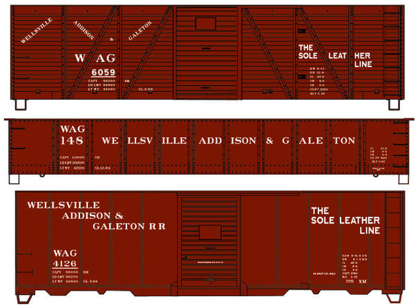 Accurail 8160 HO Scale Wellsville Addison & Galeton 3-Car Set