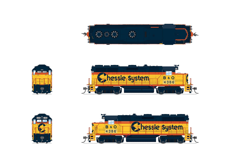 Load image into Gallery viewer, Broadway Limited HO Scale EMD GP35 CSX 4386 Chessie System w/ CSX Patch Paragon4 Sound/DC/DCC HO
