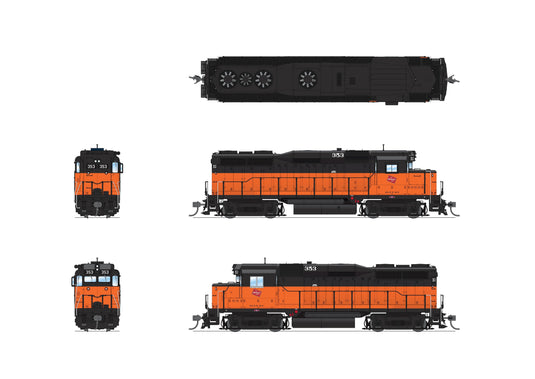 Broadway Limited HO Scale EMD GP30 MILW 354 Orange & Black Paragon4 Sound/DC/DCC HO