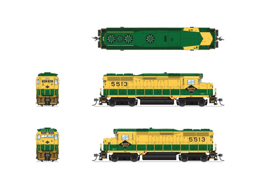 Broadway Limited HO Scale EMD GP30 RDG 5520 Green & Yellow Paragon4 Sound/DC/DCC HO