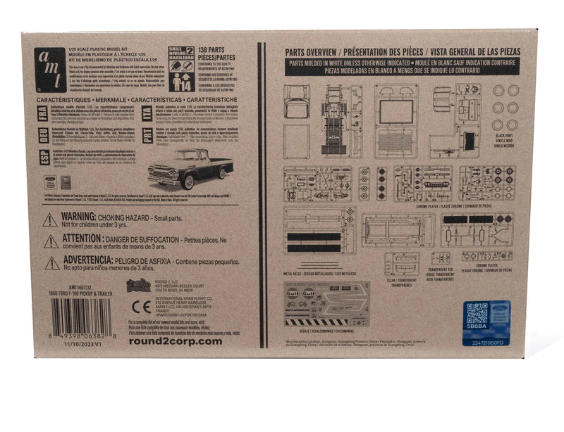 Load image into Gallery viewer, AMT 1960 Ford F-100 Pickup w/Trailer 1:25 Scale Model Kit
