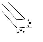 Plastruct 1/8" Clear Acrylic  Square Rod 17-1/2" Length (10 per pack)