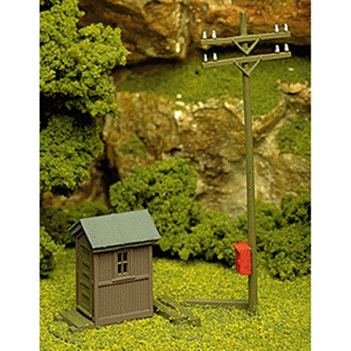 Atlas HO Telephone Shanty & Pole Kit