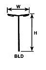 Plastruct HO gauge Polystyrene Double Arm Boulevard Lights (5 per pack)