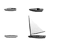 Plastruct N gauge Canoe, Motor Boat, Sail Boat & Speed Boat Set (1 set per pack)