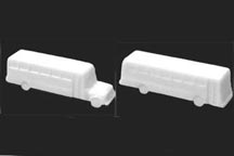 Plastruct White Polystyrene Plastic Buses (4 per pack)