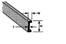 Plastruct Dark Gray ABS Channel - 1/8" (3.2mm) x .050 (1.3mm) - .025 (0.6mm) thick - 15" (375mm) Length (7 per pack)