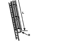 Plastruct Gray ABS Ladder with Safety Cage - G gauge - 1-19/64