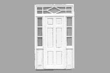 Plastruct O gauge Single Door with Windows (1 per pack)