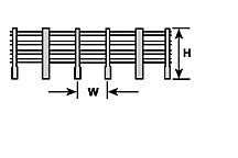 Plastruct Polystyrene Ranch Fence Post - HO gauge - B Style - 11/32