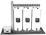 Plastruct HO gauge Silo & Grain Elevator Model Kit