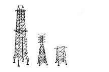 Plastruct HO gauge Electrical Towers and Oil Well Model Kit