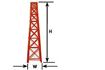 Plastruct HO gauge Polystyrene Oil Well/ Water Tower (1 per pack)