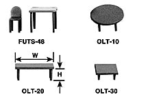 Plastruct O gauge White Styrene Square Table (1 per pack)