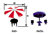 Plastruct N gauge Polystyrene Umbrella Table Set (3 Sets per pack)