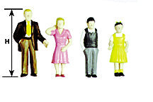 Plastruct G gauge Polyethylene Brown Family Figure (4 sets per pack)