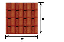 Plastruct G gauge Red Clay Spanish Tile Sheet 24