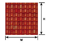 Plastruct O gauge Red Clay Spanish Tile Sheet 12