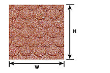 Plastruct G gauge  Red Clay Scalloped Edge Tile Sheet 12