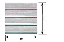 Plastruct G gauge Silver Ribbed Roof / Siding Sheet 12