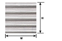 Plastruct G gauge  White Corrugated Siding 11 x 7