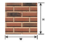 Plastruct Dollhouse Scale Red Clay Brick Sheet 24