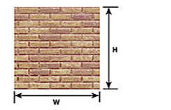 Plastruct G gauge Red Clay Brick Sheet 12" x 7" (2 per pack)