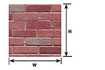 Plastruct Dollhouse Scale Red Clay Rough Brick Sheet 24" x 14" (1 per pack)