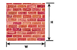 Plastruct G gauge Red Clay Rough Brick Sheet 12" x 7" (2 per pack)