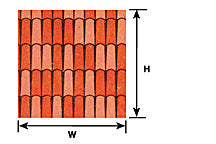 Plastruct O gauge Spanish Tile Roof Paper Sheet 7-1/2