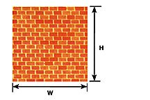 Plastruct O gauge Red Brick Paper Sheet 7-1/2