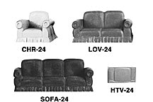 Plastruct Various Color Urethane Sofa (1 per pack)