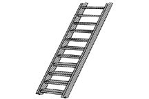 Plastruct Gray ABS Stairway - N gauge - 3/32" (2.4mm) x 7/32" (5.6mm) x 3" (75mm) Length - 2'-6" Scale Width (2 per pack)