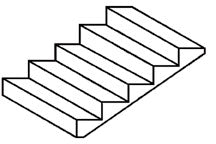 Plastruct O gauge White Polystyrene Steps 17° Grade Slope 2-1/8" Length (1 per pack)