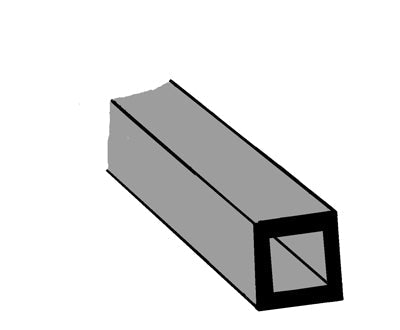 Plastruct Light Gray ABS Square Tubing - 5/16" (7.9mm) - 3/16" (4.8mm) I.D. - 1/16" (1.6mm) Wall (4 per pack)