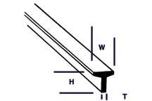 Plastruct 3/64" Polystyrene Tee  (.047"or 1.2mm) 10" Length (10 per pack)