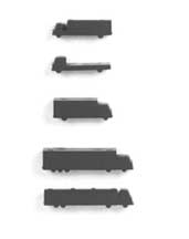 Plastruct Styrene Euro Trucks (10 per pack)