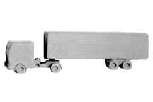 Plastruct Cast Metal Tractor Trailer (4 per pack)