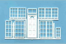 Plastruct O 1:48 Door & Window Set (1 per pack)