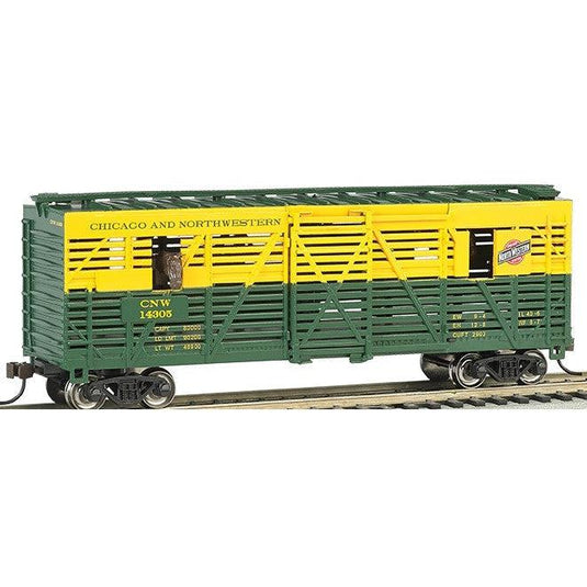 Bachmann HO 40' Animated Stock Car w/Horses CNW