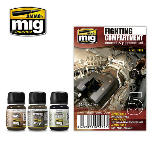 Ammo Mig Jimenez Fighting Compartment Enamel Weathering Paint Set AMIG7404